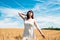 Woman in a wheat field