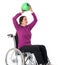 Woman in wheelchair with ball