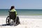 Woman Wheelchair Beach