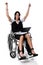 Woman On Wheelchair expressing Victory