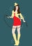 woman with whip. Vector illustration decorative design