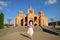 Woman in White Headdress in front of Yerevan Cathedral, Yerevan, Armenia