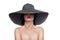 Woman in a wide brim hat