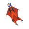 Woman Wingsuit Flying or Wingsuiting as Skydiving Extreme Sport Activity Vector Illustration