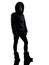 Woman winter coat standing silhouette silhouette