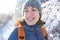 Woman on a winter hike