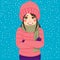 Woman Winter Shivering