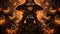 A woman in a witches hat surrounded by pumpkins. Generative AI image.