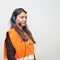 Woman Worker Headset