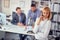 Woman worker at office.business woman enjoying  at work