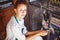 Woman working in animal shelter