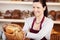 Woman working in a bakery