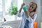 Woman working in chemical laboratory studying chemical agent