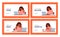 Woman Working On Laptop Landing Page Template. Girl Expresses Range Of Emotions Such As Concentration, Frustration