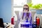 Woman working with laser engraver