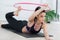 woman working out with hoola hoop