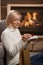 Woman wrapping presents