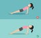 Woman wrong and right upward plank pose