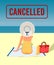 Woman in a yellow swimsuit on the beach. Canceled Travel
