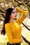 Woman with yellow top spring vibe