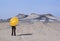 Woman with yellow umbrella