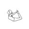 Woman in yoga bow pose hand drawn outline doodle icon.