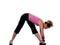 Woman yoga Parsvottanasana stretching posture