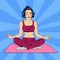 Woman in Yoga Pose. Woman Meditation. Yoga Woman. Lotus Pose