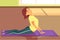 Woman yoga practicing flat illustration