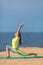 Woman yoga. Series. Outdoor. On the seashore