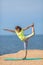 Woman yoga. Series. Outdoor. On the seashore