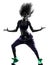Woman zumba dancer dancing exercises silhouette