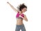 Woman zumba dancer dancing fitness exercises