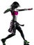 Woman zumba fitness exercises dancer dancing isolated silhouette