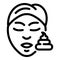 Womans face and cream icon, outline style