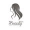 Womans hair style stylized sillhouette