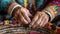 A womans hands expertly weaving a traditional basket a craft passed down through generations and often used in healing