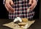 Womans Hands With Sticky Melted Marshmallow and Smore