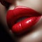 a womans perfect exquisite glossy red lips