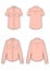 Womans pink shirt and short sleeves shirt isolated vector set