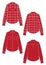 Womans red shirt and red checkered shirt. Classic shirt set