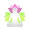 Womans silhouette in a meditation pose with a sacred lotus