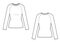 Womans t-shirt template with raglan sleeves. White t-shirts, longsleeve.