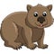 Wombat Animal Cartoon Colored Clipart Illustration
