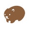 Wombat, australian animal vector. Isolated silhouette for logo.