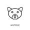 Wombat icon. Trendy modern flat linear vector Wombat icon on white background from thin line animals collection
