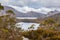 Wombat pool and Dove Lake in Cradle Mountain National Park, Tasmania