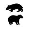 Wombat vector silhouettes