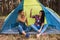 Women agreement. Tent friendship