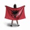 Women and Albanian flag